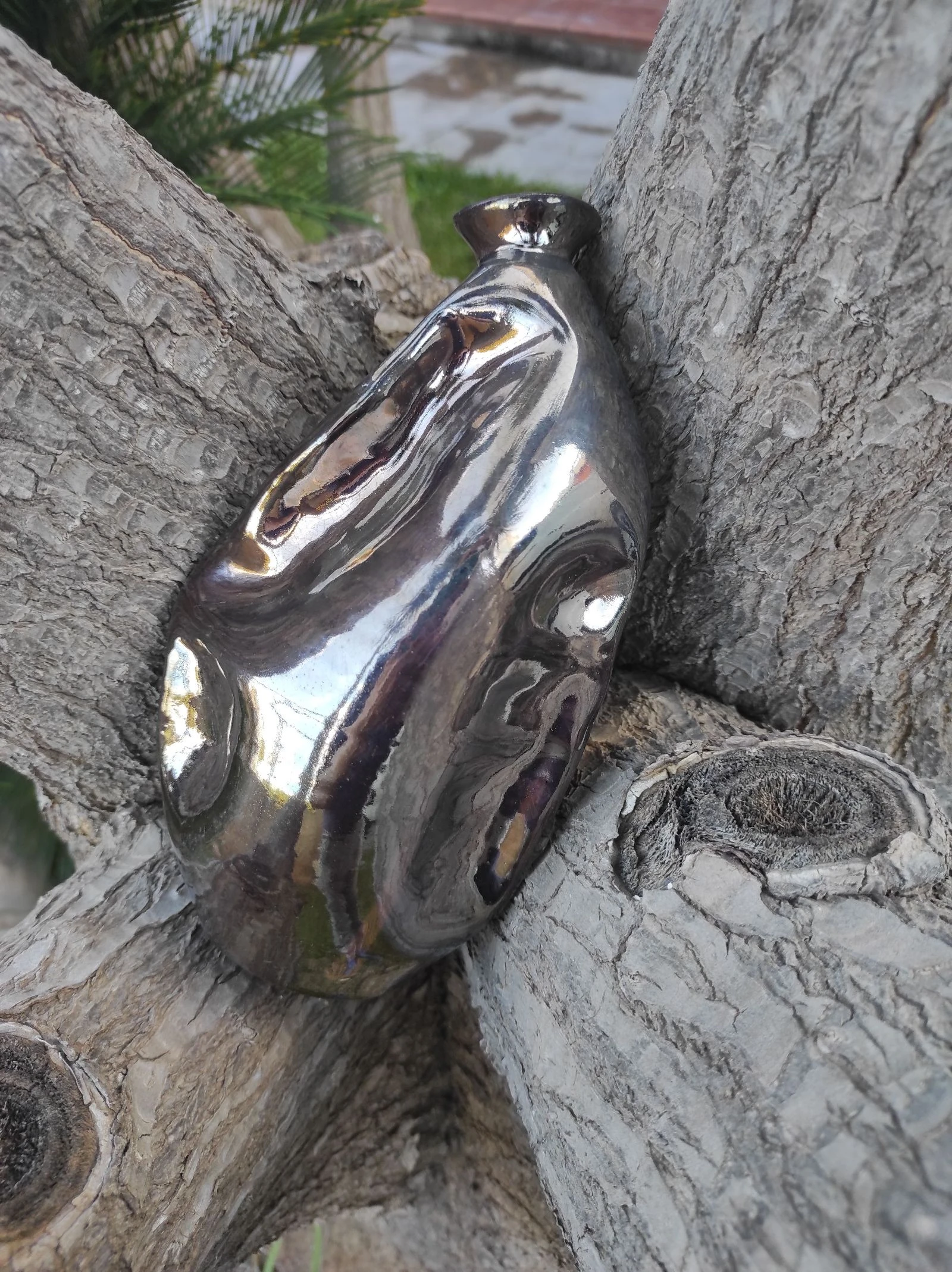 Copper ceramic flower vase violetero – photo 5